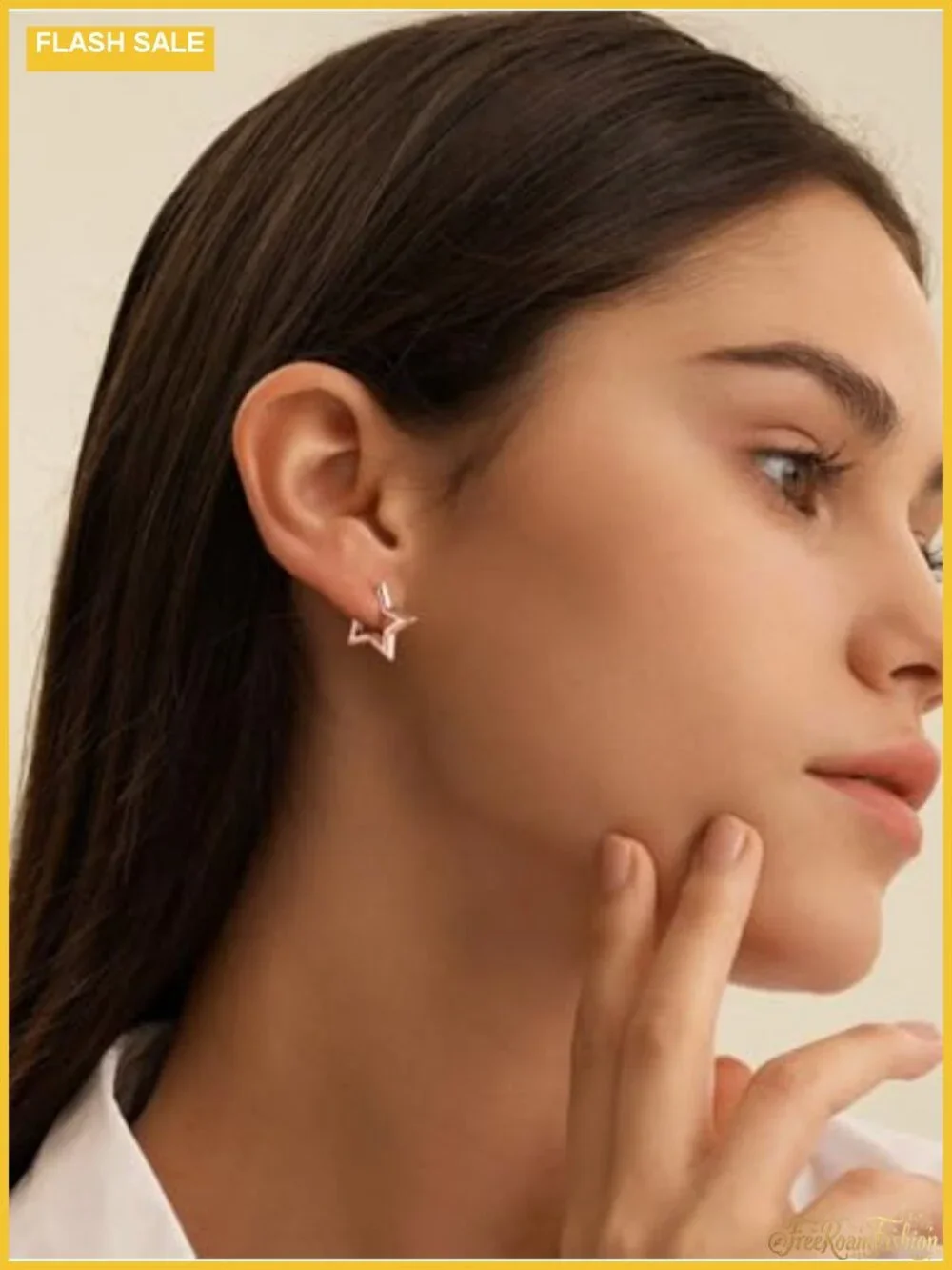 Hypoallergenic Small Star Hoop Earrings 14K Gold Plated Cute Huggie Earrings